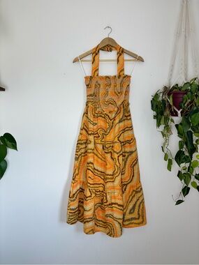 sam edelman smocked pliss midi dress Smocked Pliss Midi Dress (Women)